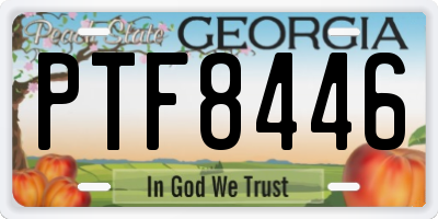 GA license plate PTF8446