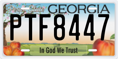 GA license plate PTF8447