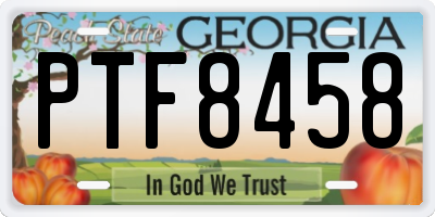 GA license plate PTF8458