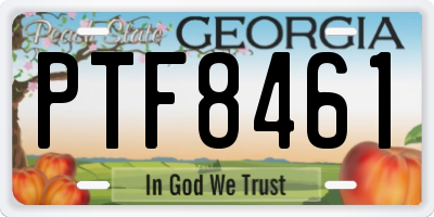 GA license plate PTF8461