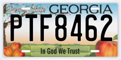 GA license plate PTF8462