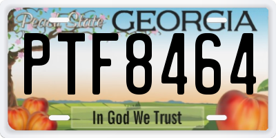 GA license plate PTF8464