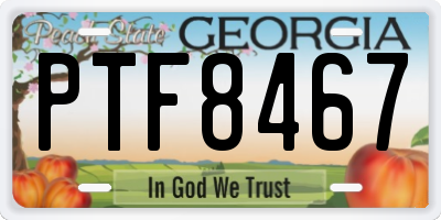 GA license plate PTF8467