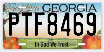 GA license plate PTF8469