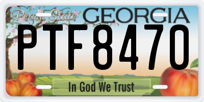 GA license plate PTF8470