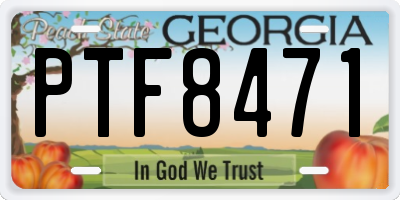 GA license plate PTF8471