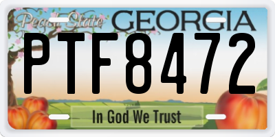 GA license plate PTF8472