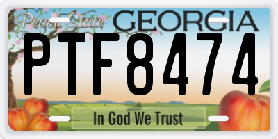 GA license plate PTF8474