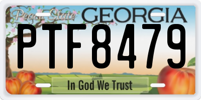 GA license plate PTF8479