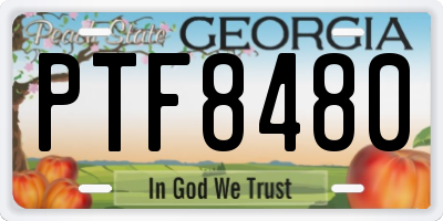 GA license plate PTF8480