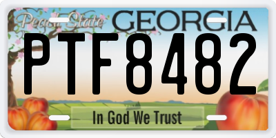 GA license plate PTF8482