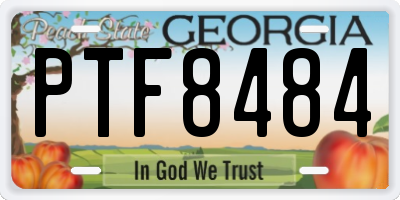 GA license plate PTF8484