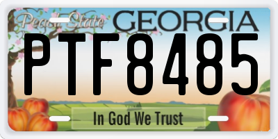 GA license plate PTF8485