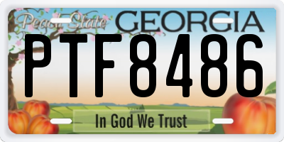 GA license plate PTF8486
