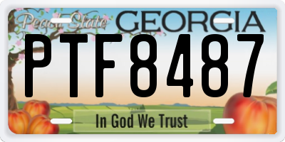 GA license plate PTF8487