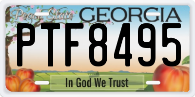 GA license plate PTF8495