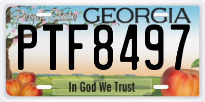 GA license plate PTF8497