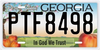 GA license plate PTF8498