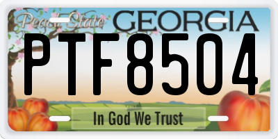 GA license plate PTF8504