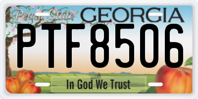 GA license plate PTF8506