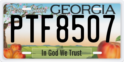 GA license plate PTF8507