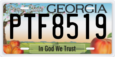 GA license plate PTF8519