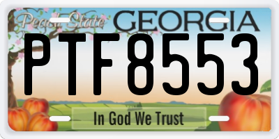 GA license plate PTF8553