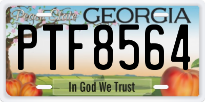 GA license plate PTF8564