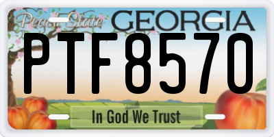 GA license plate PTF8570