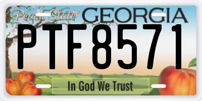 GA license plate PTF8571