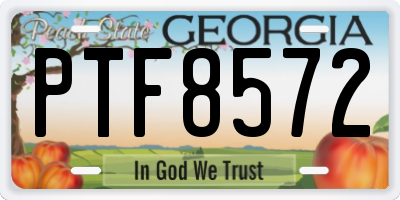 GA license plate PTF8572