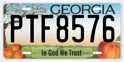 GA license plate PTF8576