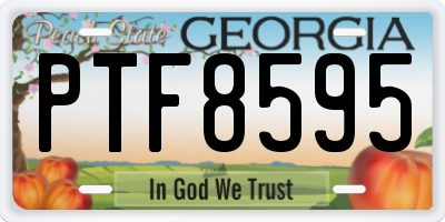 GA license plate PTF8595