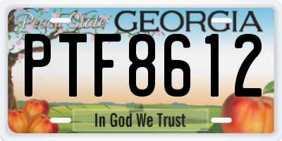 GA license plate PTF8612