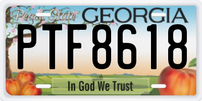 GA license plate PTF8618