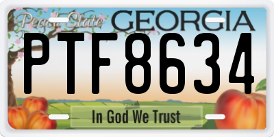 GA license plate PTF8634