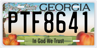 GA license plate PTF8641