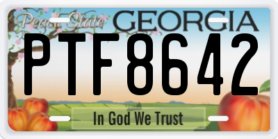 GA license plate PTF8642