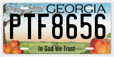 GA license plate PTF8656