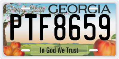 GA license plate PTF8659