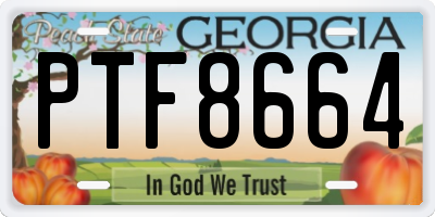 GA license plate PTF8664