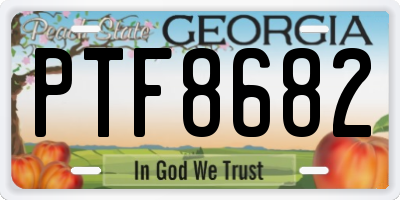 GA license plate PTF8682