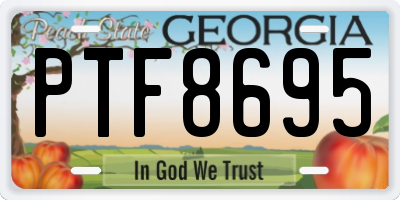GA license plate PTF8695