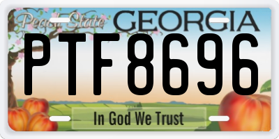 GA license plate PTF8696