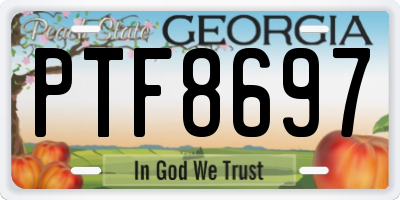 GA license plate PTF8697