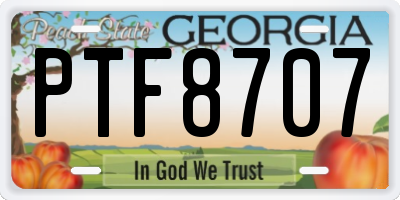 GA license plate PTF8707