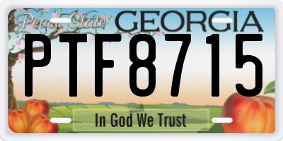 GA license plate PTF8715