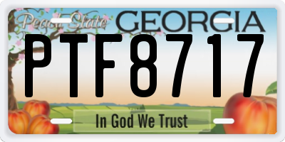 GA license plate PTF8717