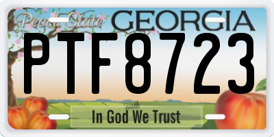 GA license plate PTF8723