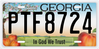 GA license plate PTF8724